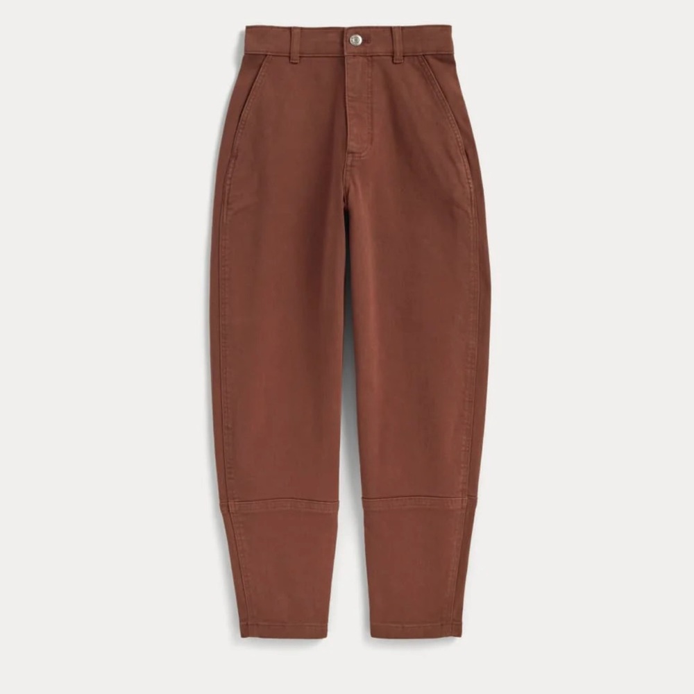 Everlane Utility Barrel Brown Hi Waist Organic Cotton Jeans/Pants, size 12 - Picture 5 of 13